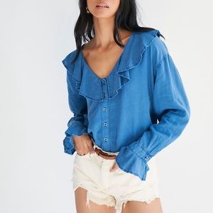 BRAND NEW free people ruffle top